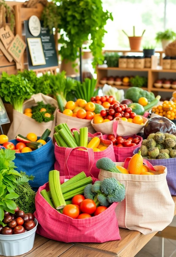 choosing cloth produce bags