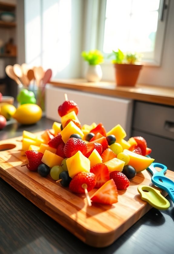 colorful skewered fruit treats