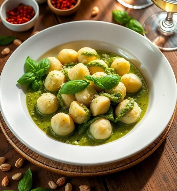 creamy pesto low carb gnocchi