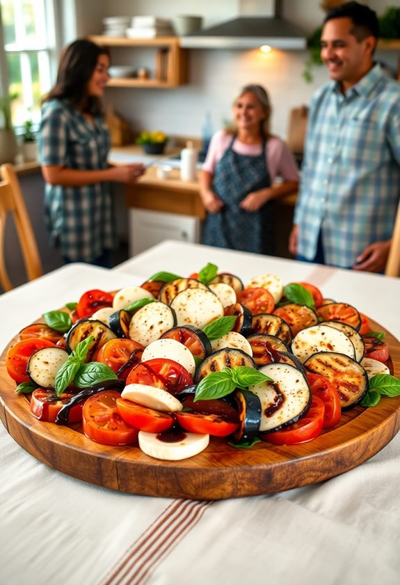 grilled eggplant caprese salad