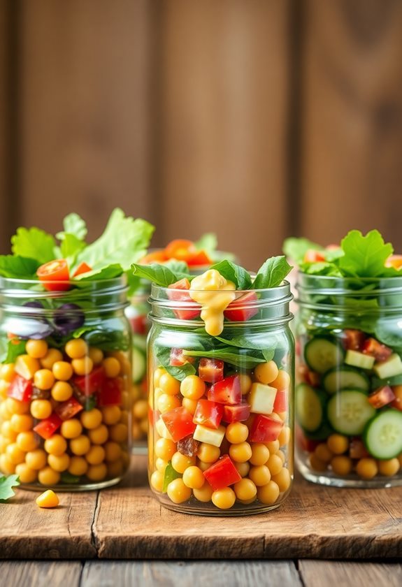 healthy chickpea salad jars