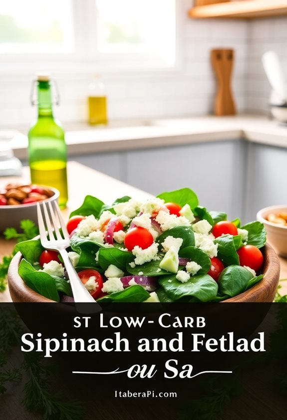 healthy spinach feta salad