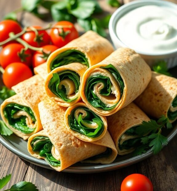 healthy turkey spinach wraps