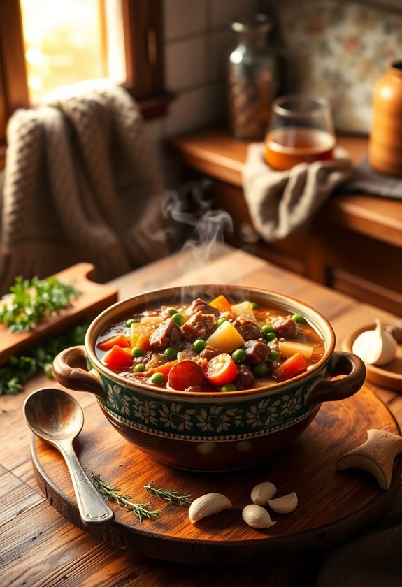 hearty soup with vegetables