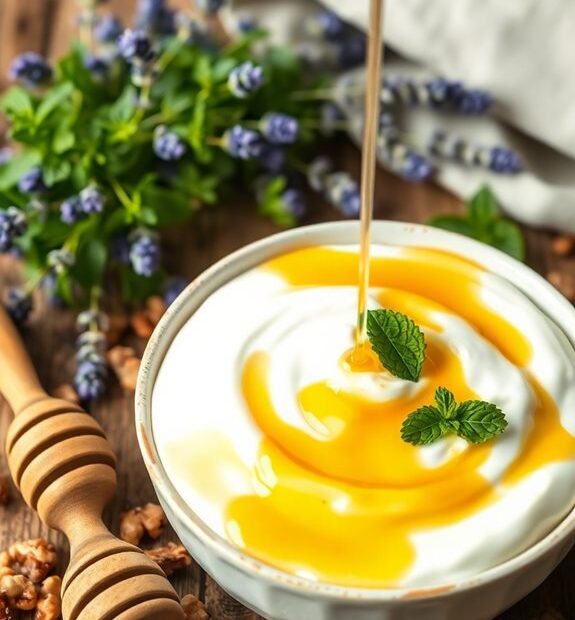 honey drizzled greek yogurt