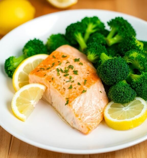 lemon broccoli baked salmon