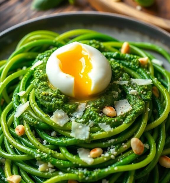 pesto zucchini noodles dish