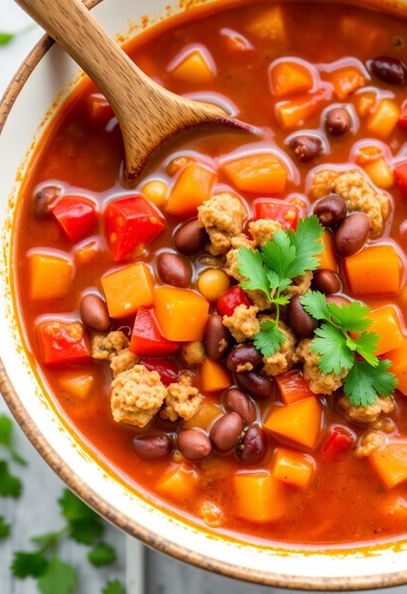 savory turkey vegetable chili