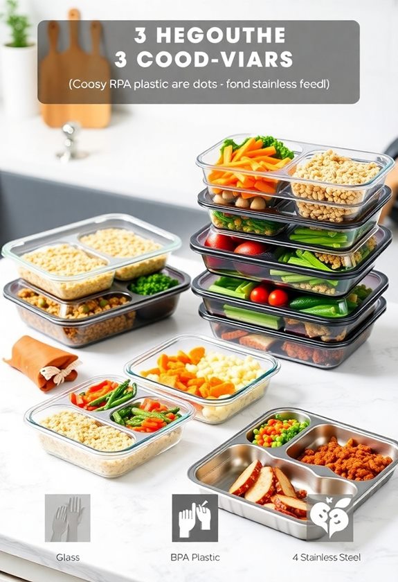 selecting 3 compartment food trays