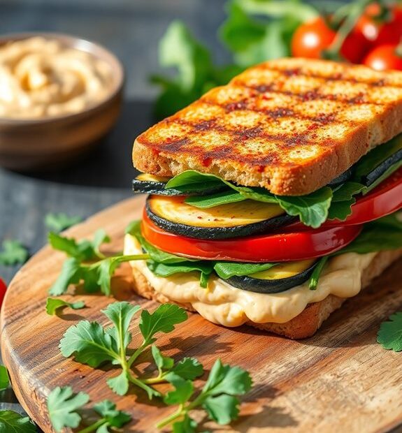 veggie hummus sandwich delight