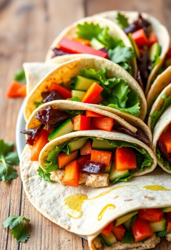 vibrant veggie hummus wraps