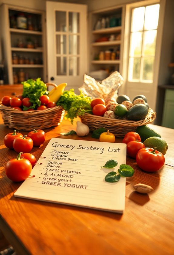 weekly grocery shopping list